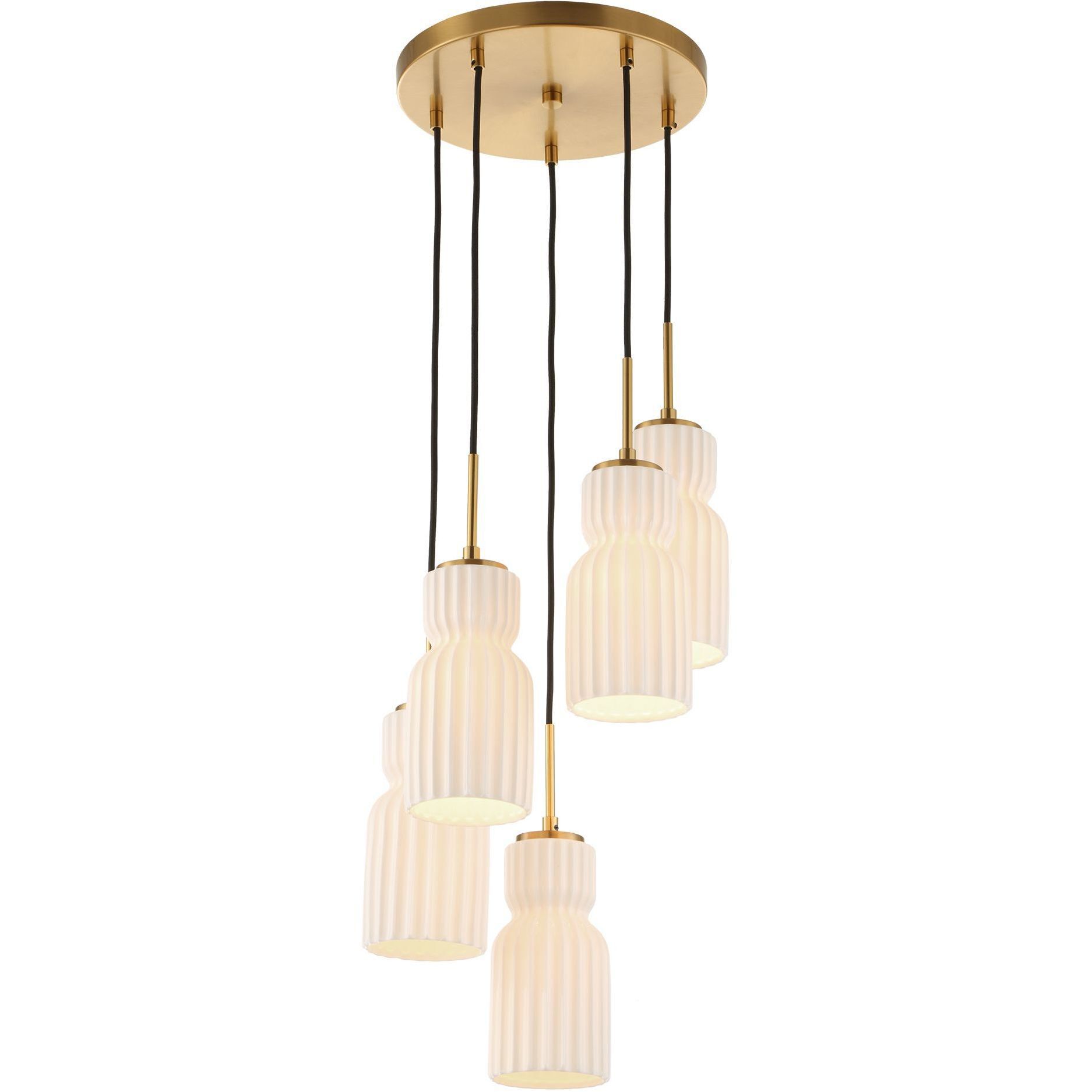 Vanier 5 Light 14 inch Warm Brass Pendant Ceiling Light