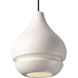 Radiance Collection 1 Light 8 inch Brushed Nickel and Matte White and Black Pendant Ceiling Light