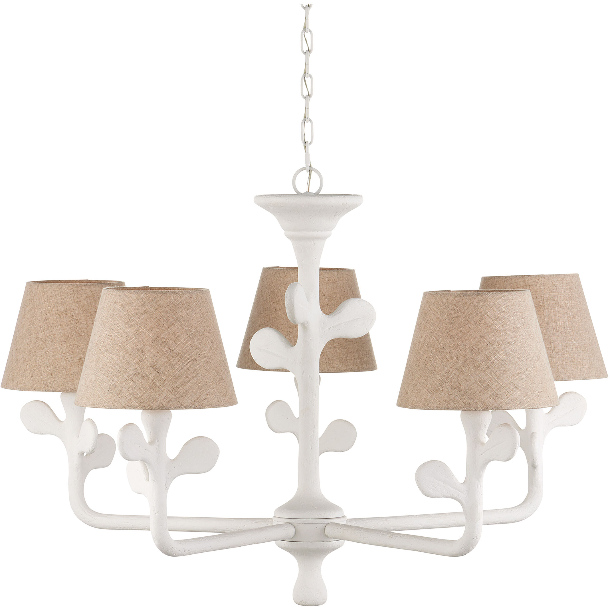 Charny 5 Light 42 inch Gesso White Chandelier Ceiling Light