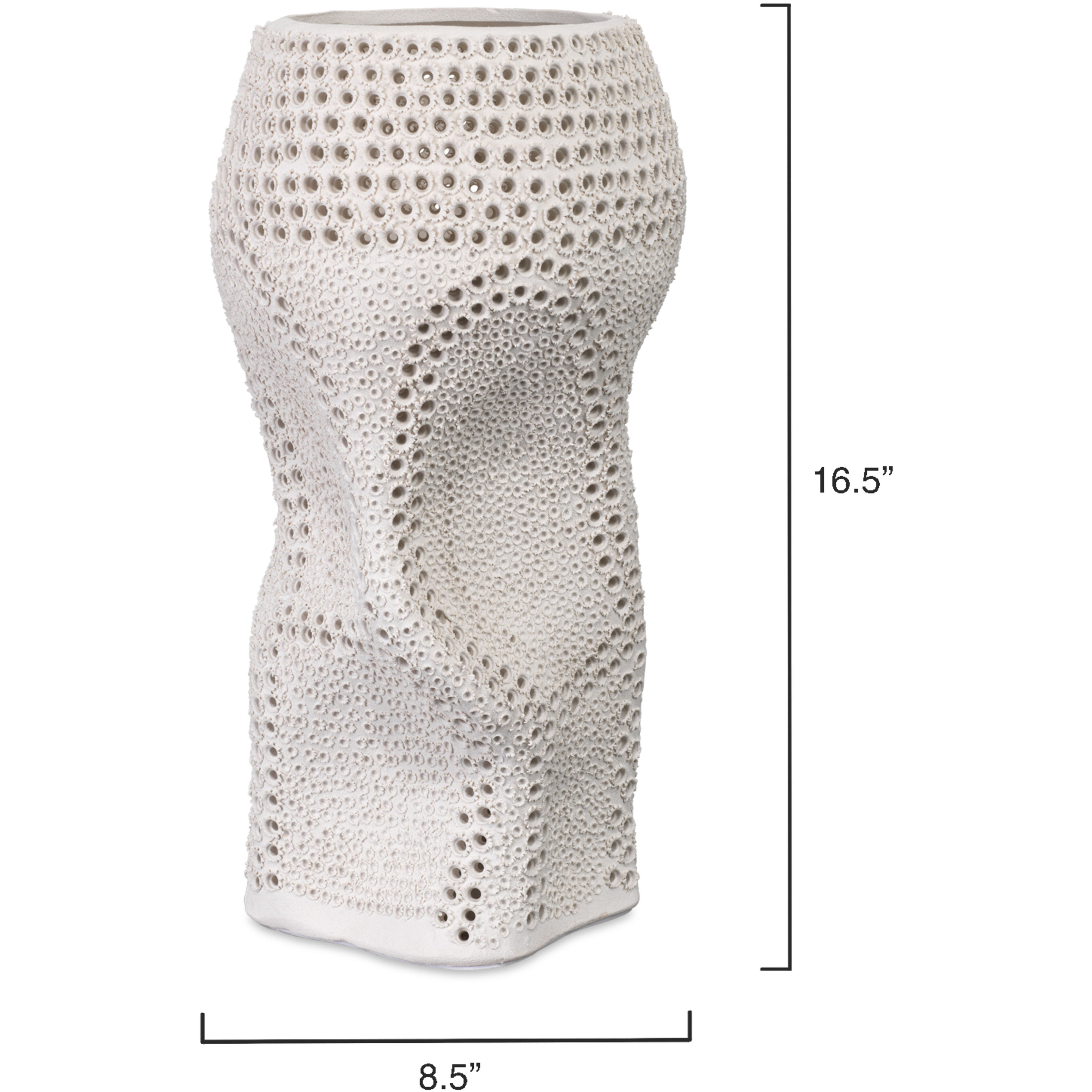 Night 16.5 X 8.5 inch Vase in Matte White Porcelain