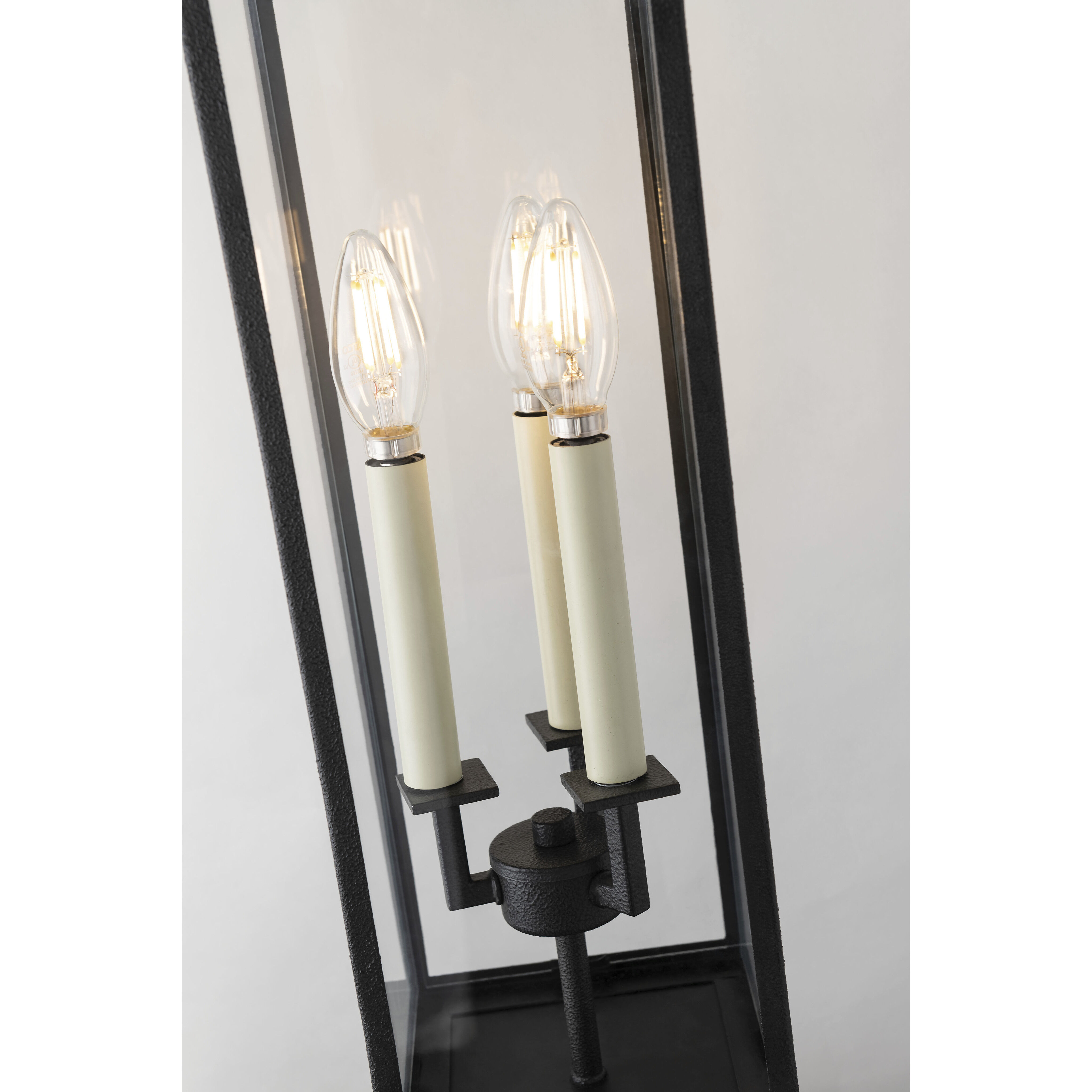 John 3 Light 22 inch Forged Iron Outdoor Wall Sconce