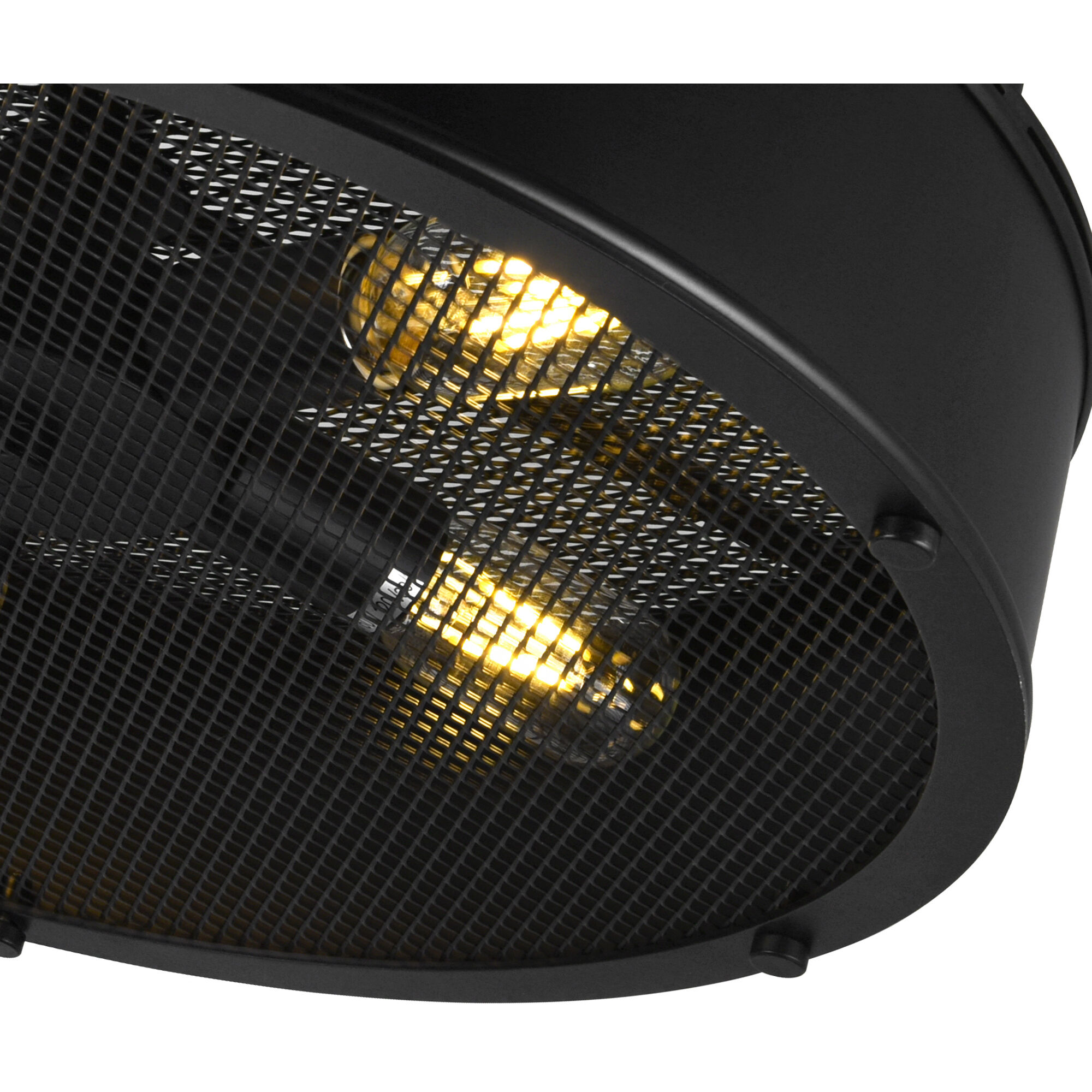 Tigris 3 Light 16 inch Black Drum Shade Flush Mount Ceiling Light