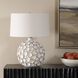 Hartley 25.5 inch 150 watt White Glaze and Antique Brass Table Lamp Portable Light