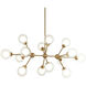 Solaris 14 Light 22.63 inch Aged Gold Brass Pendant Ceiling Light