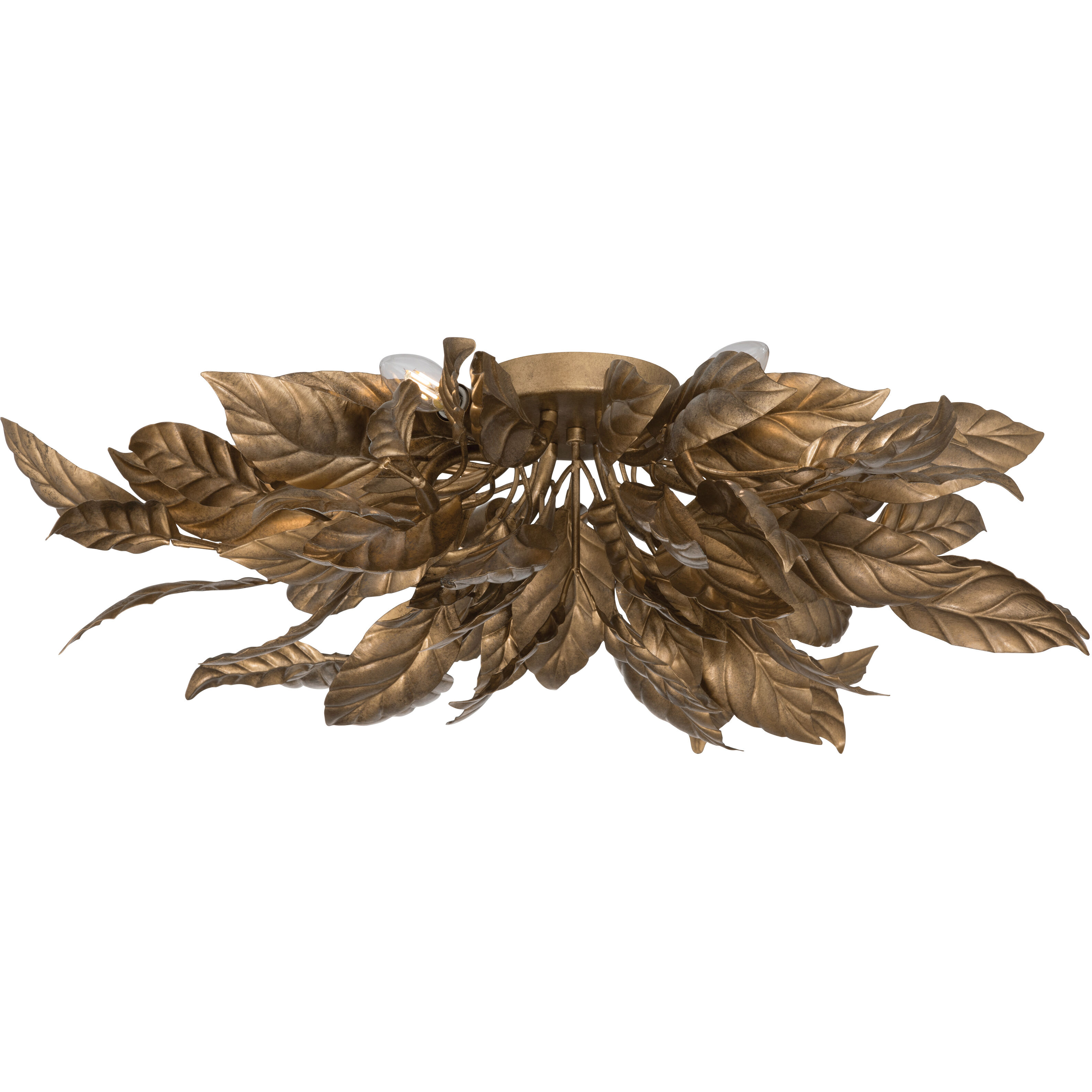 Seraphine 6 Light 29.5 inch Weathered Gold Flush Mount Ceiling Light