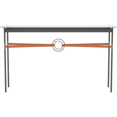Equus 54 X 14 inch Dark Smoke and Bronze Console Table in Leather Chestnut, Dark Smoke/Bronze