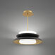 Capulet LED 24 inch Black Gold Pendant Ceiling Light in Black Gold Leaf, dweLED