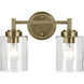 Winslow 2 Light 13 inch Natural Brass Bath Bracket Wall Light, 2 Arm