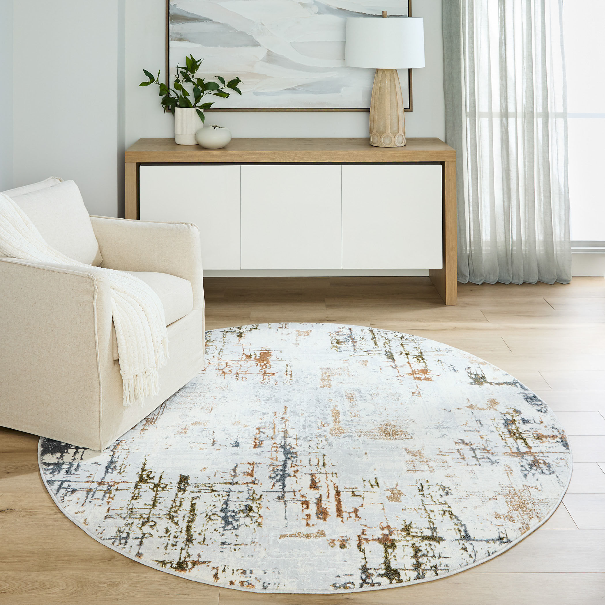 Salim Earth Tones Rug in 5 Round