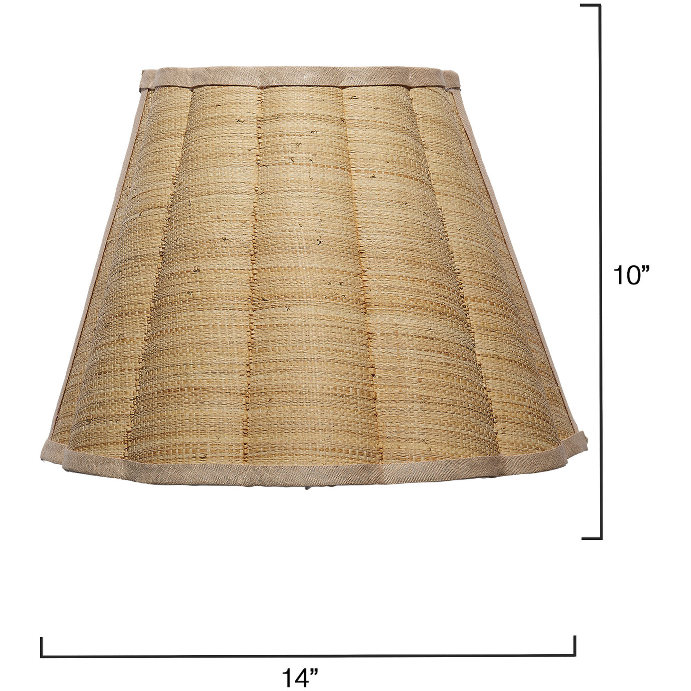 Scalloped 1 Light 14 inch Brass Wall Sconce Wall Light in Natural Raffia