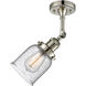 Franklin Restoration Small Bell 1 Light 5 inch Polished Nickel Sconce Wall Light in Seedy Glass, Franklin Restoration