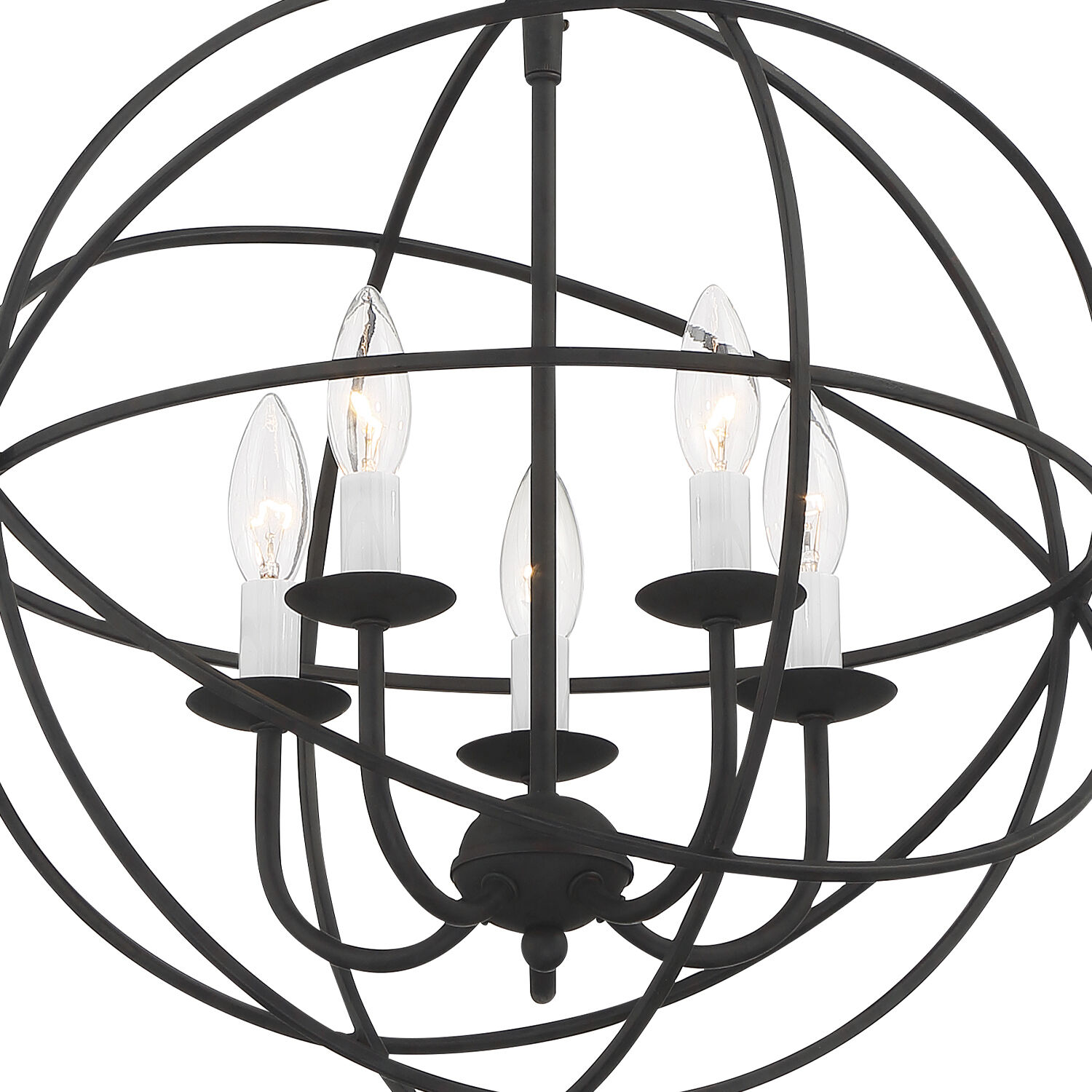 Solaris 5 Light 17 inch Black Mini Chandelier Ceiling Light