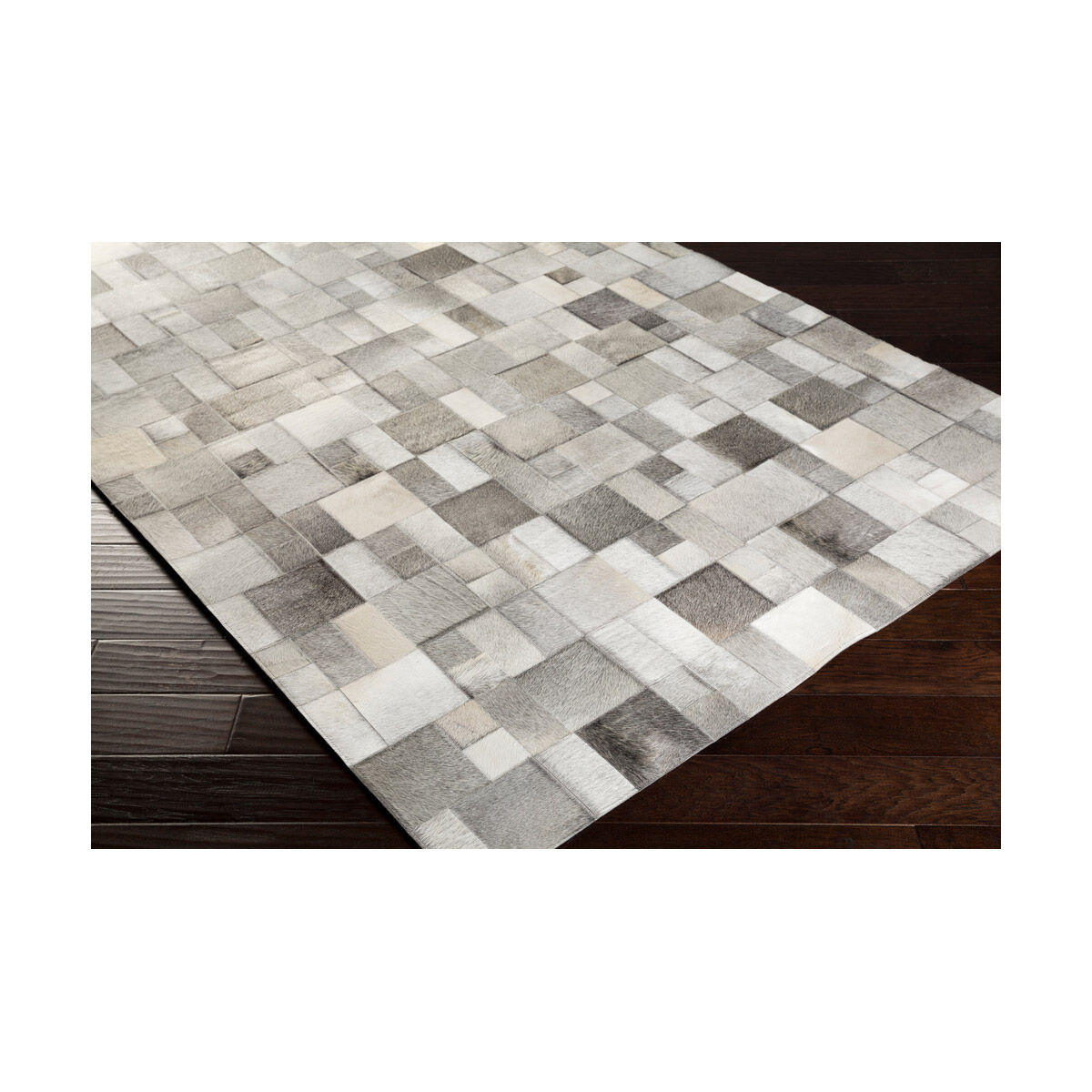 Outback 120 X 96 inch Ivory/Medium Gray Rugs, Hair On Hide