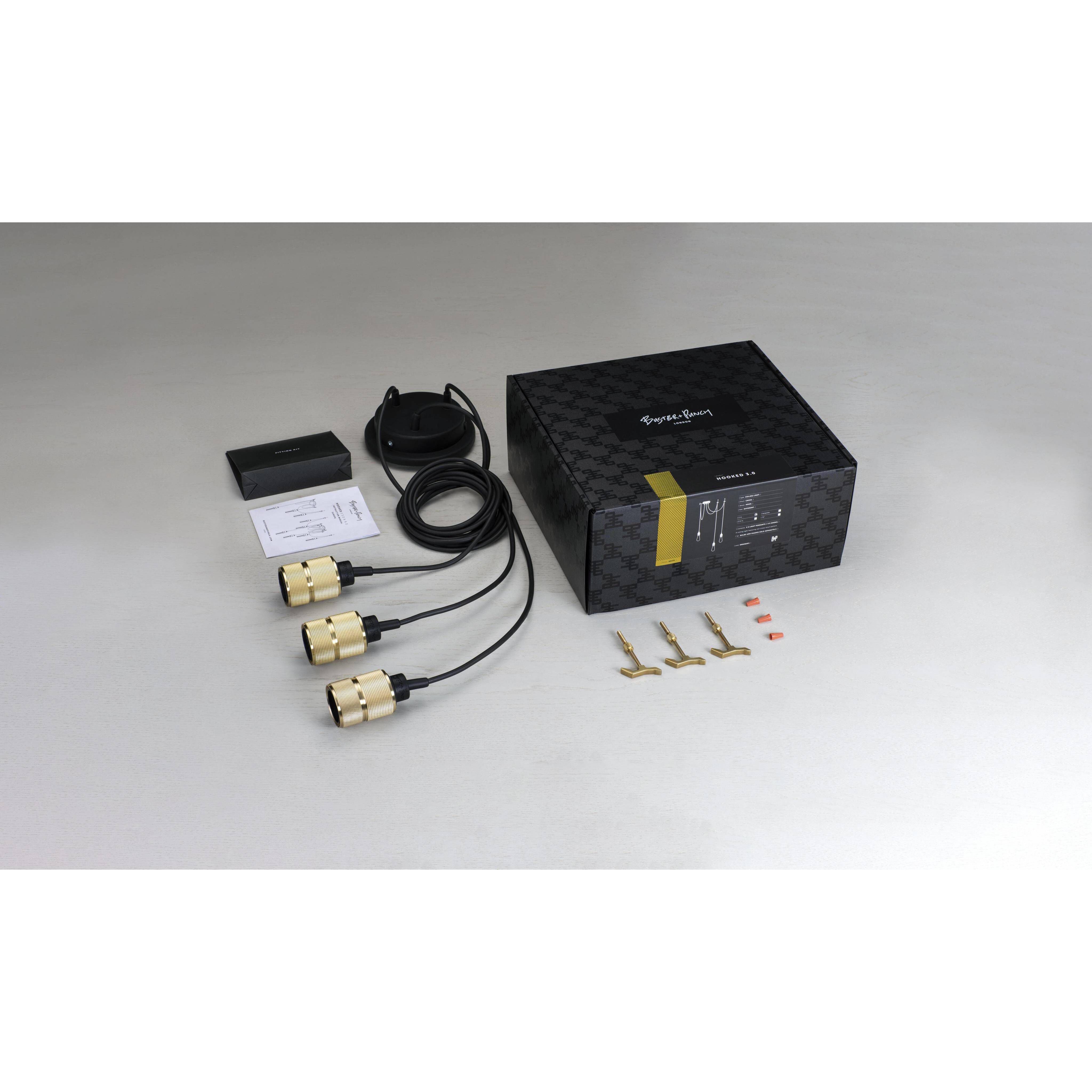 Hooked 3.0 LED 8.27 inch Graphite / Brass Pendant Ceiling Light, Mix