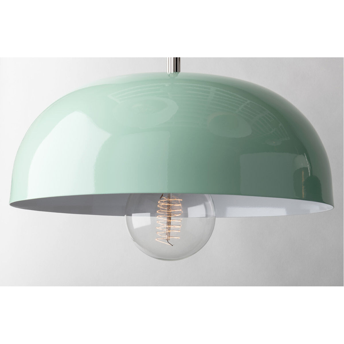 Avery 1 Light 14 inch Polished Nickel Pendant Ceiling Light in Polished Nickel and Mint