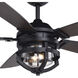 Barnes 21.26 inch Matte Black with Chestnut-Black Chestnut Blades Ceiling Fan