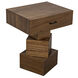 Grobius 28 X 23 inch Dark Walnut Side Table