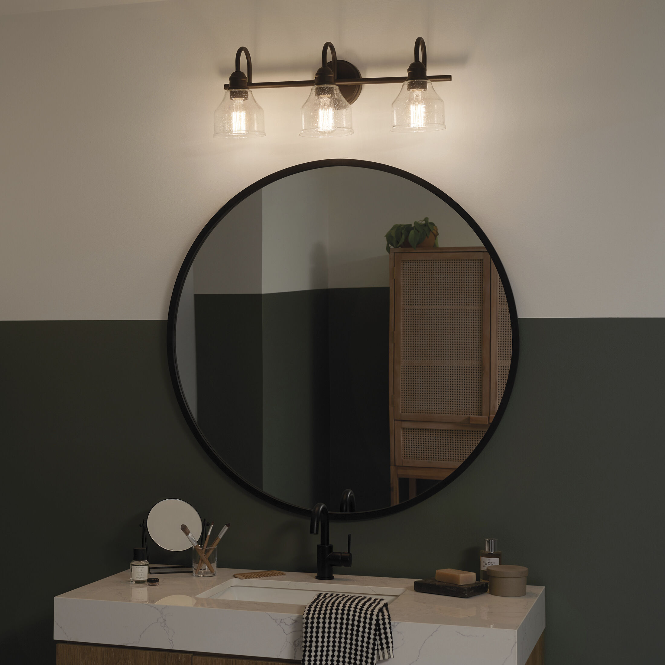 Avery 3 Light 24 inch Olde Bronze Wall Mt Bath 3 Arm Wall Light