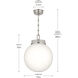 Andorra 1 Light Polished Nickel Pendant Ceiling Light