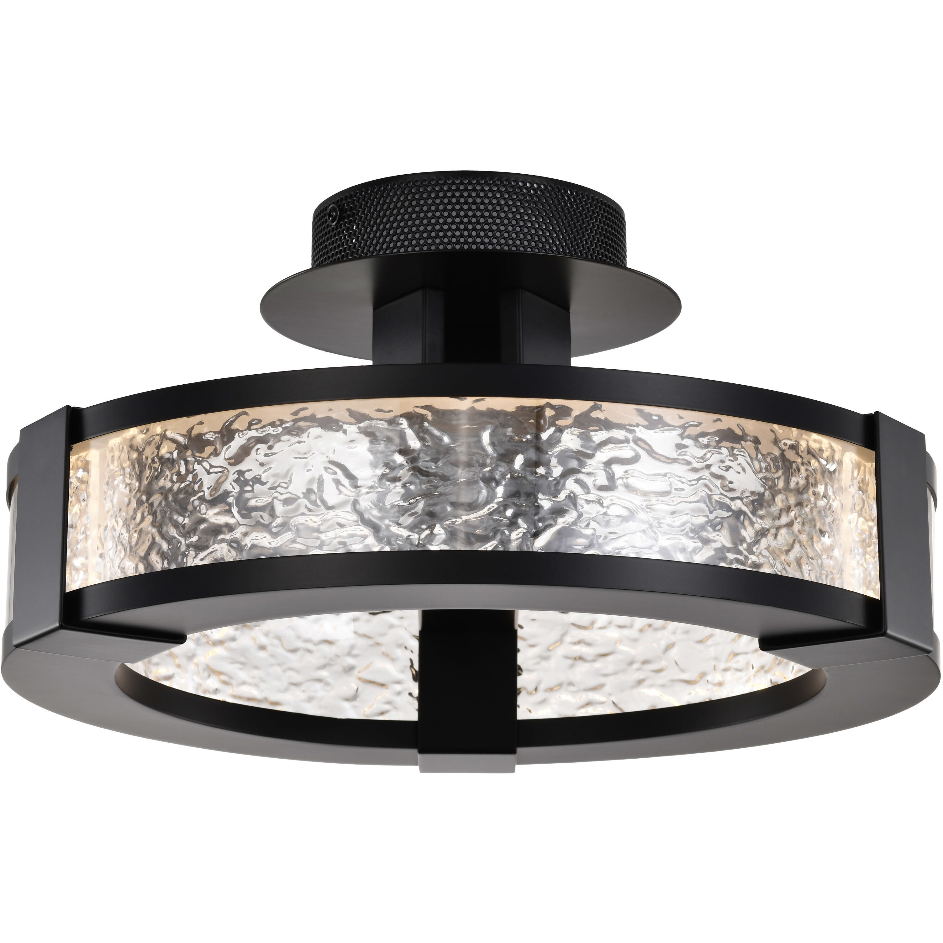 Darrow LED 13.75 inch Matte Black Semi Flush Mount Ceiling Light
