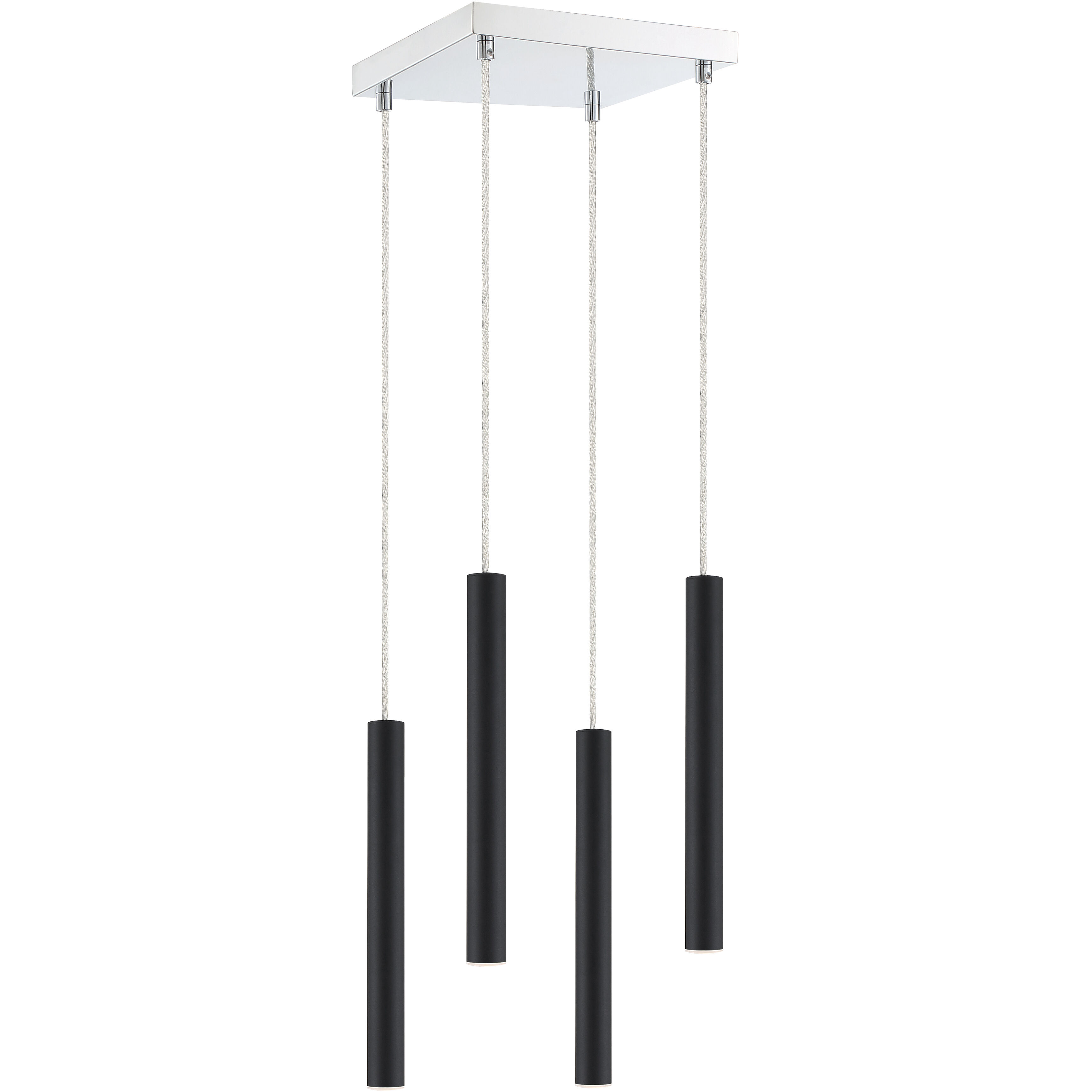 Forest LED 9.5 inch Matte Black Chandelier Ceiling Light in 4, 11, Matte Black Steel