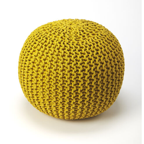 Accent Seating Pincushion Yellow Woven Yellow Bench