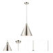 Ballston Cone LED 16 inch Polished Nickel Mini Pendant Ceiling Light