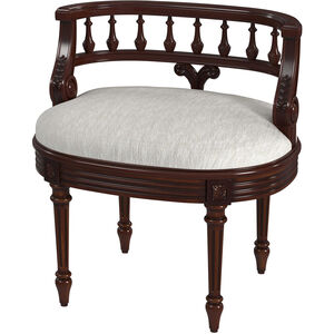 Hathaway Upholstered 22.5"W Vanity Seat in Medium Brown