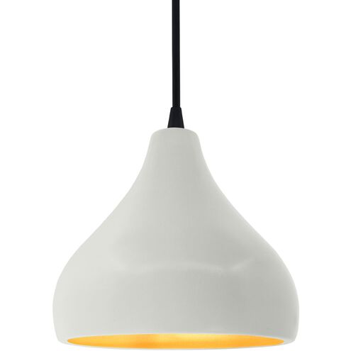 Radiance LED 8 inch Matte White and Champagne Gold and Matte Black Pendant Ceiling Light