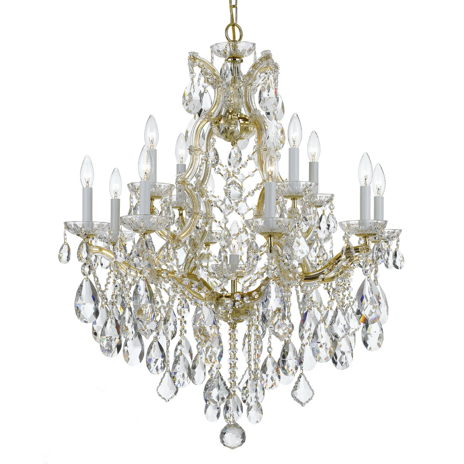 Maria Theresa 13 Light 28 inch Gold Chandelier Ceiling Light in Clear Spectra