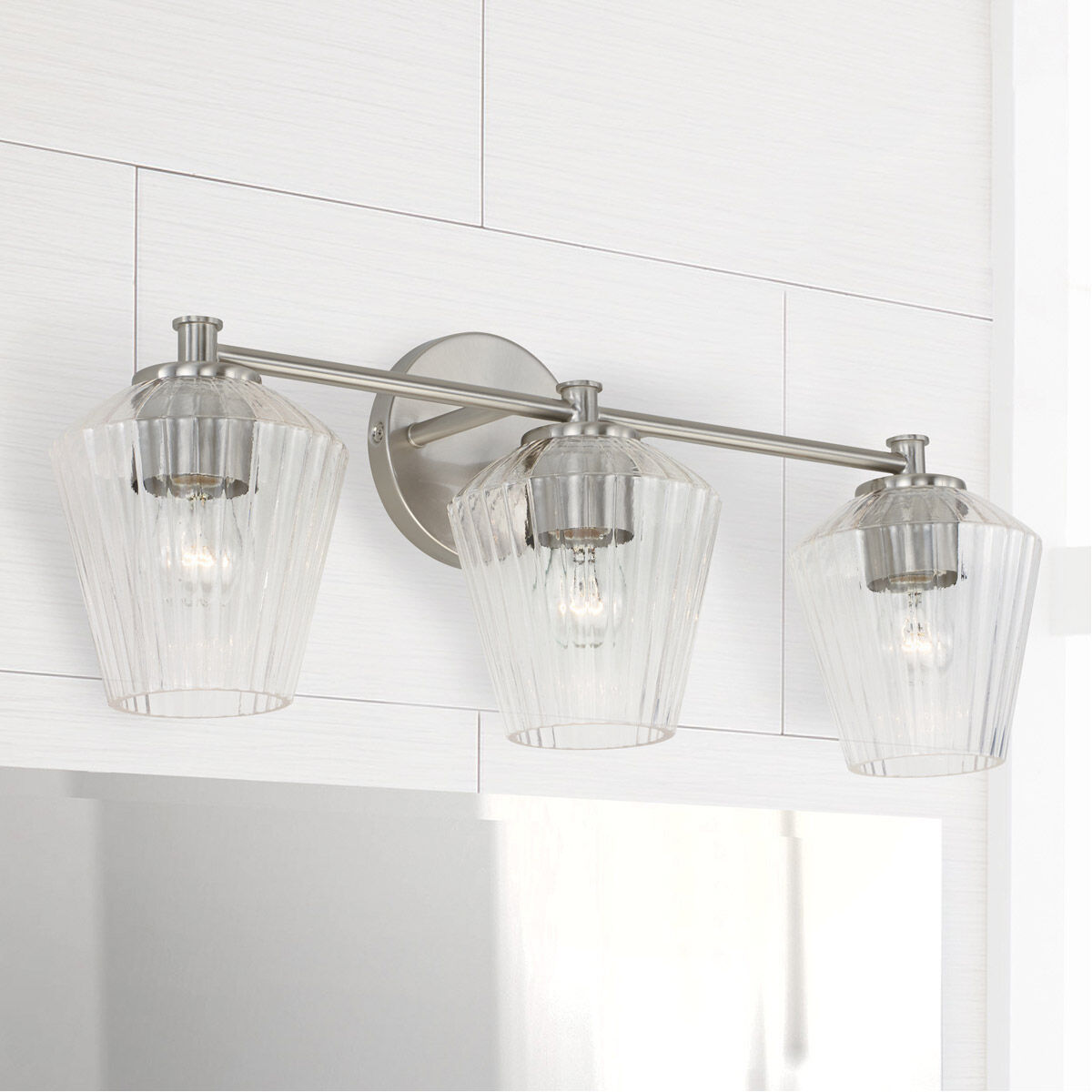 Beau 3 Light 24 inch Brushed Nickel Vanity Light Wall Light