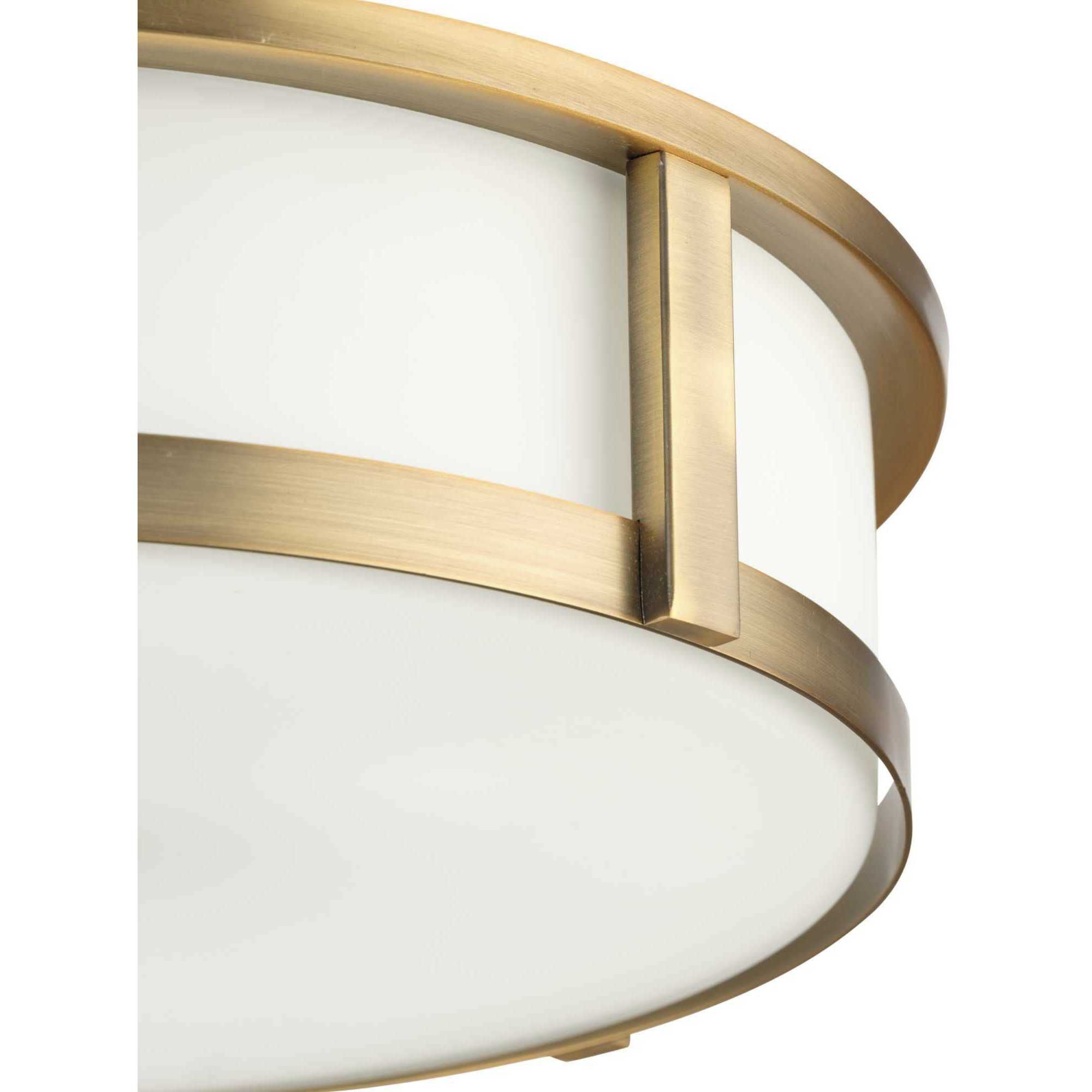 Gilliam LED 16.12 inch Vintage Brass Flush Mount Ceiling Light