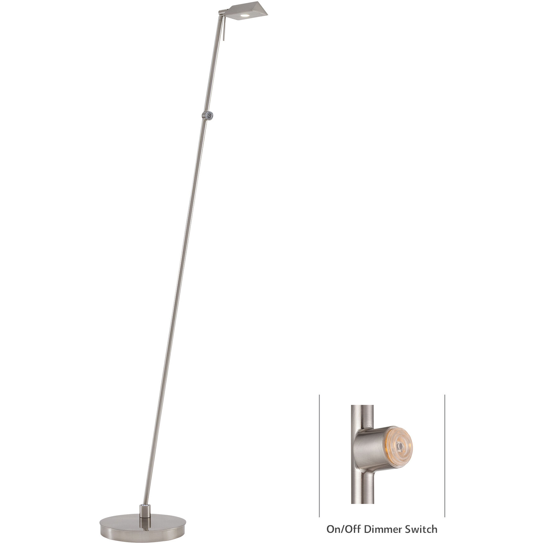 George's Reading Room 50 inch 8.00 watt Brushed Nickel Floor Lamp Portable Light, Pharmacy