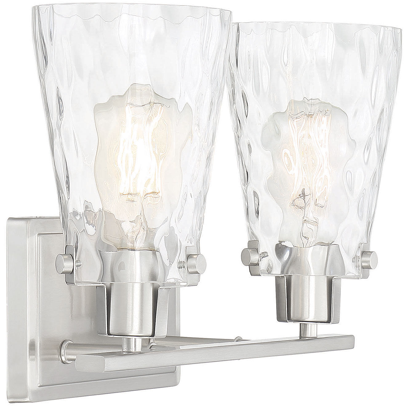 Vaughan 2 Light 14.25 inch Satin Nickel Bathroom Vanity Light Wall Light