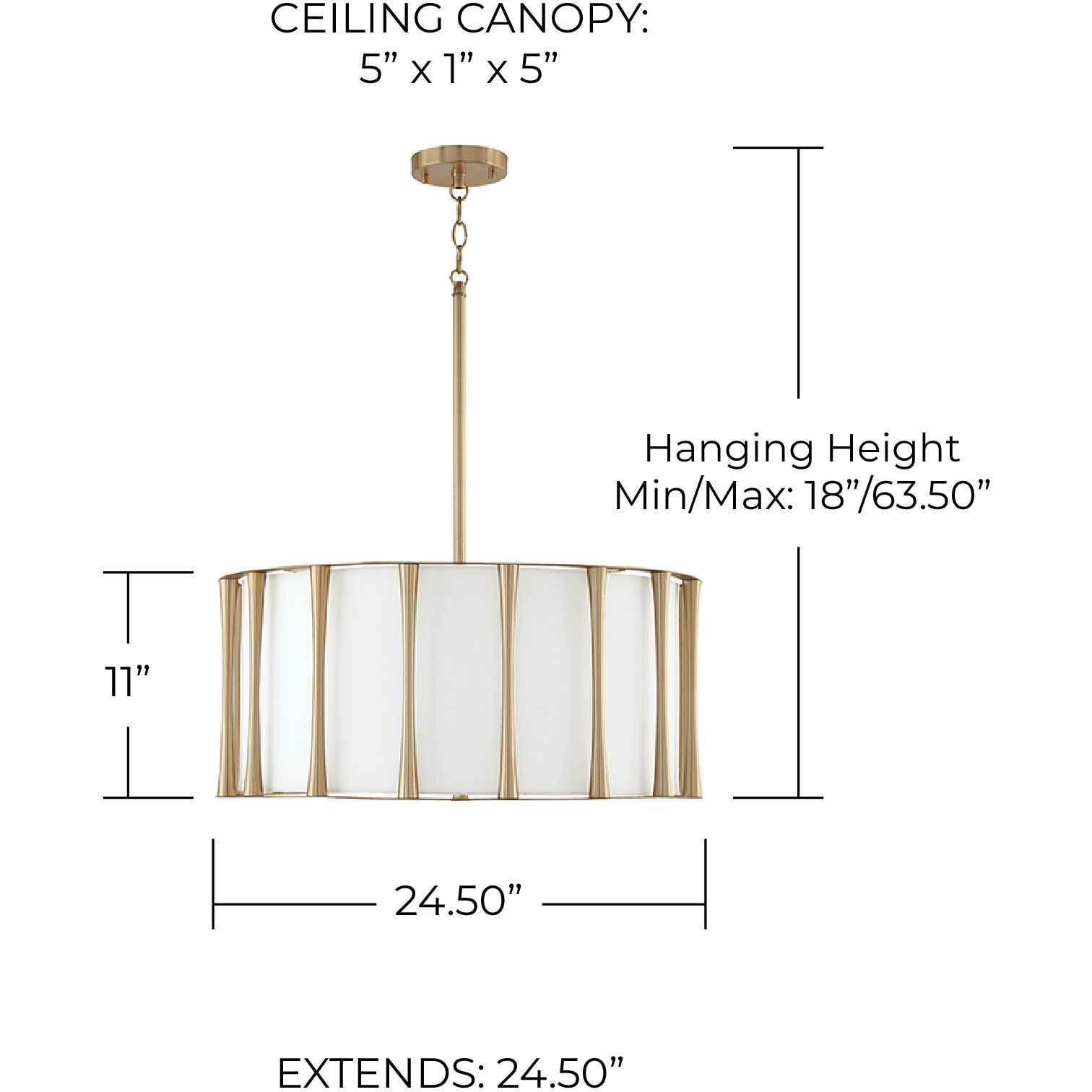 Bodie 4 Light 25 inch Matte Brass Pendant Ceiling Light