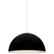 Powell Street 1 Light 24 inch Black Pendant Ceiling Light in Incandescent, Gloss Black/White