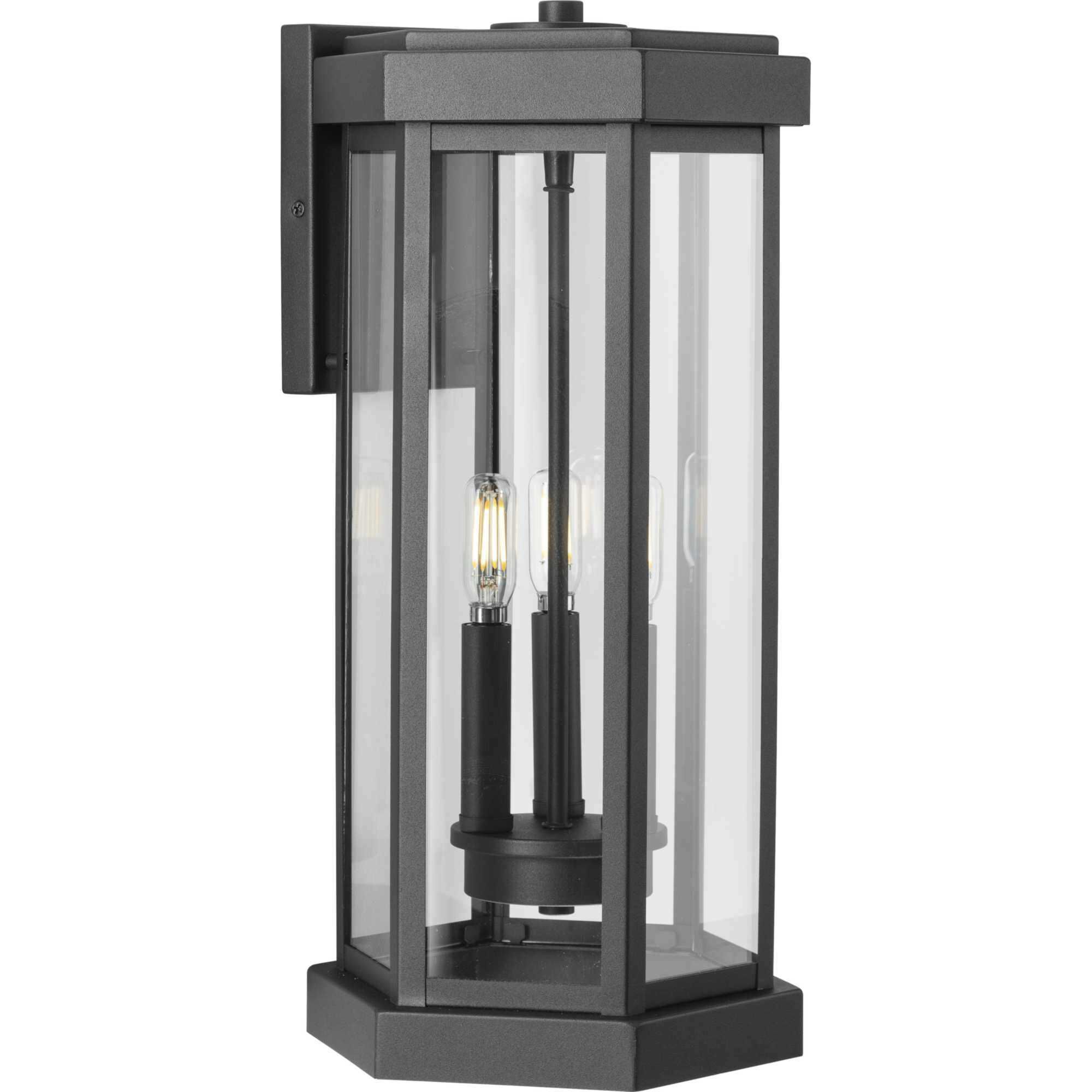Ramsey 3 Light 18.5 inch Textured Black Outdoor Wall Lantern