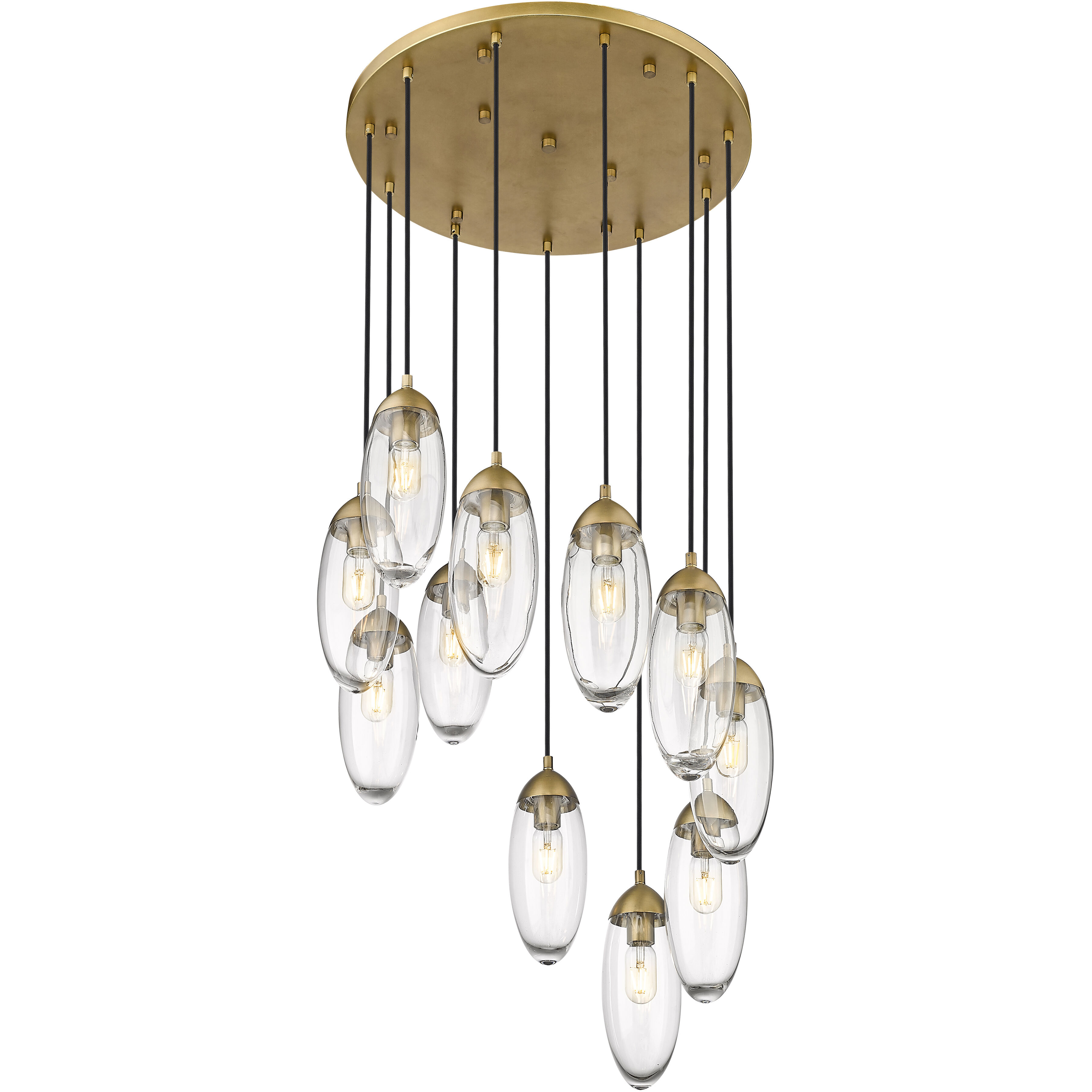 Arden 11 Light 24 inch Rubbed Brass Chandelier Ceiling Light