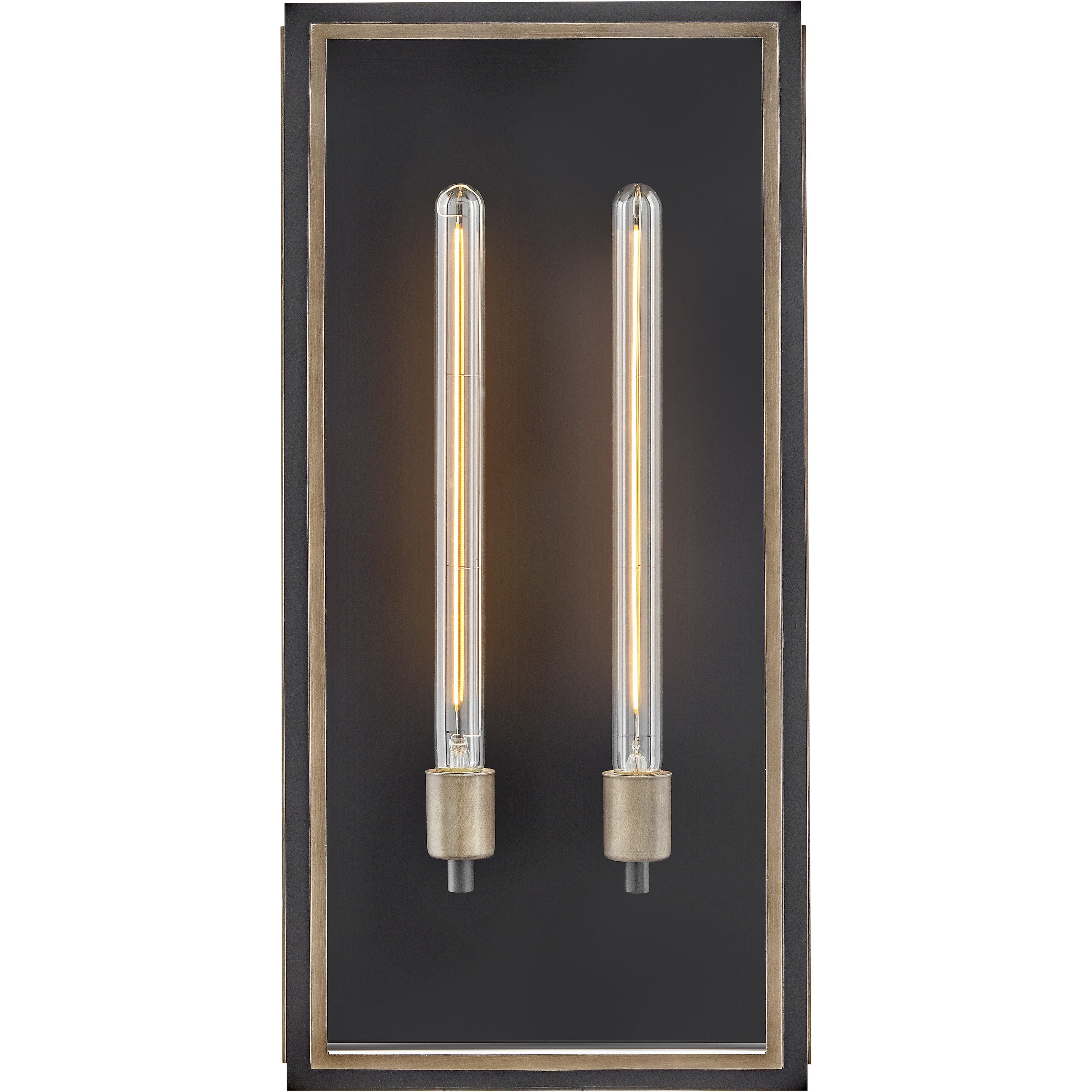 Shaw 2 Light 25 inch Black with Burnished Bronze Outdoor Wall Mount