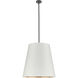 Calor 3 Light 24.88 inch Urban Bronze and White Linen with Gold Parchment Pendant Ceiling Light