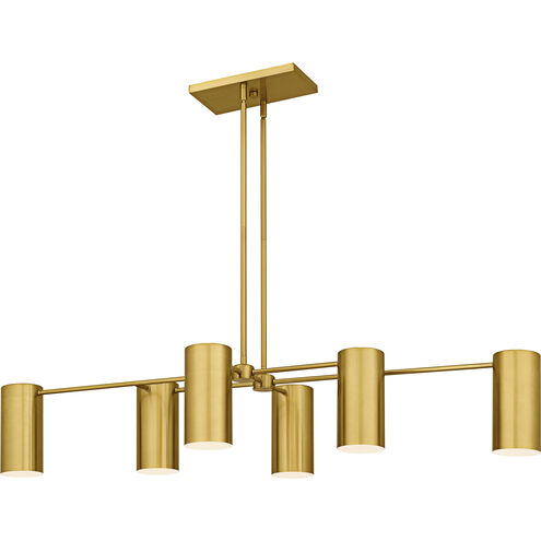 Foreland 6 Light 50 inch Brushed Gold Linear Chandelier Ceiling Light, Large
