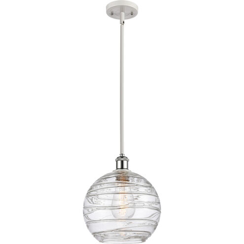 Ballston Large Deco Swirl 1 Light 10 inch White and Polished Chrome Pendant Ceiling Light, Ballston