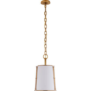 Carrier and Company Hastings 1 Light 11.5 inch Hand-Rubbed Antique Brass Pendant Ceiling Light in White, Small