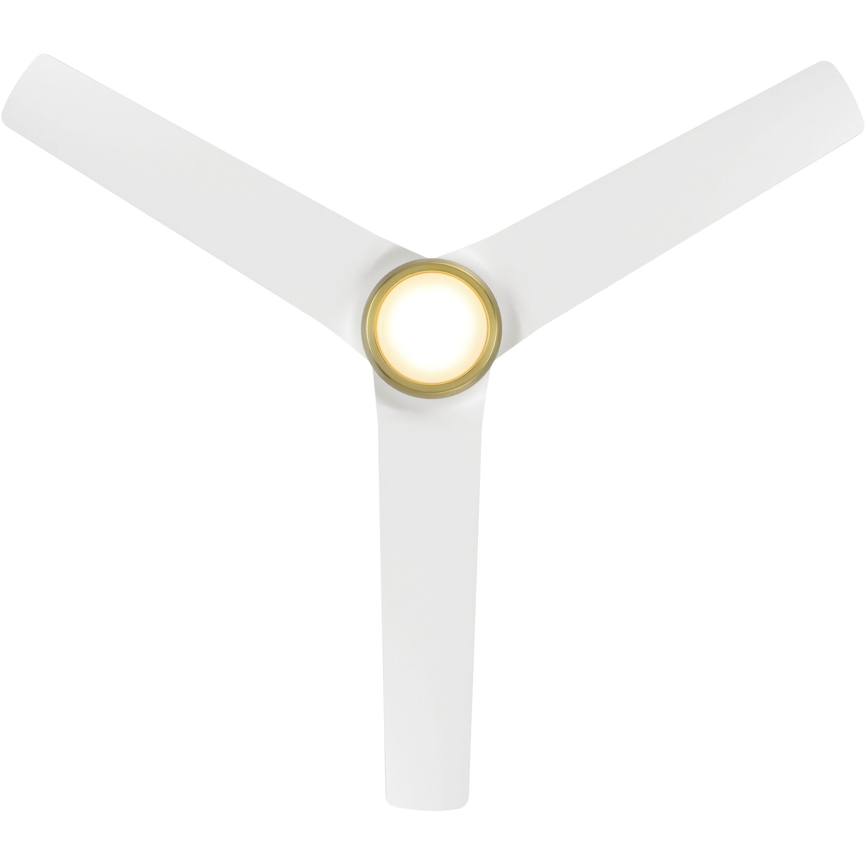 Mocha 54 inch Soft Brass Matte White with Matte White Blades Downrod Ceiling Fans, Smart Fan