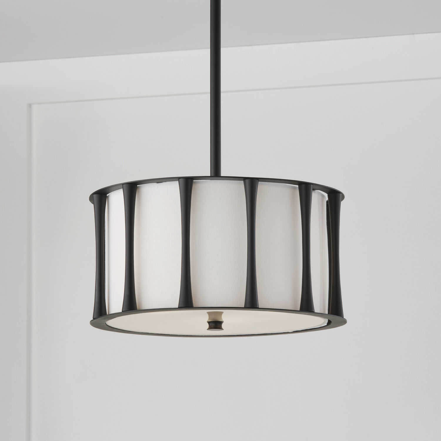Bodie 3 Light 15 inch Matte Black Semi-Flush Mount Ceiling Light, Convertible Dual Mount