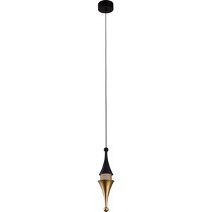 Chess 5 inch Brushed Matte Black / Brushed Champagne Pendant Ceiling Light