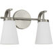 Drake 2 Light 14 inch Brushed Nickel Vanity Light Wall Light