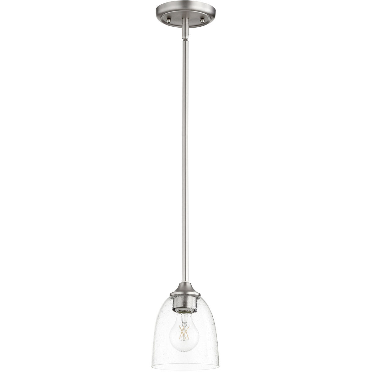 Jardin 1 Light 5.5 inch Satin Nickel Mini Pendant Ceiling Light in Clear Seeded