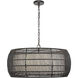 Everly 27.13 inch 60.00 watt Matte Black Chandelier Ceiling Light in Modern Black Rattan