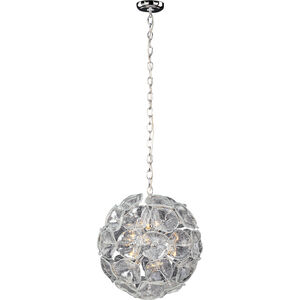 Fiori 12 Light 20 inch Polished Chrome Single Pendant Ceiling Light in Clear Murano